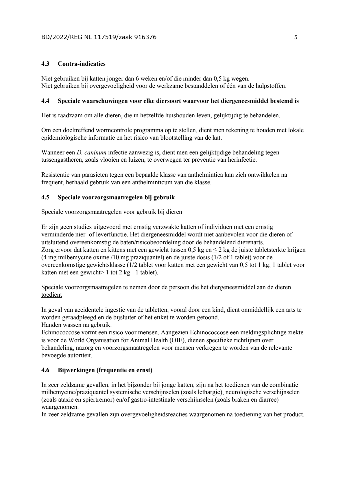Milquestra Ontwormingsmiddel Katten en Kittens 0.5 - 4KG afbeelding van document #5, leaflet