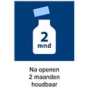 Na openen 2 maanden houdbaar