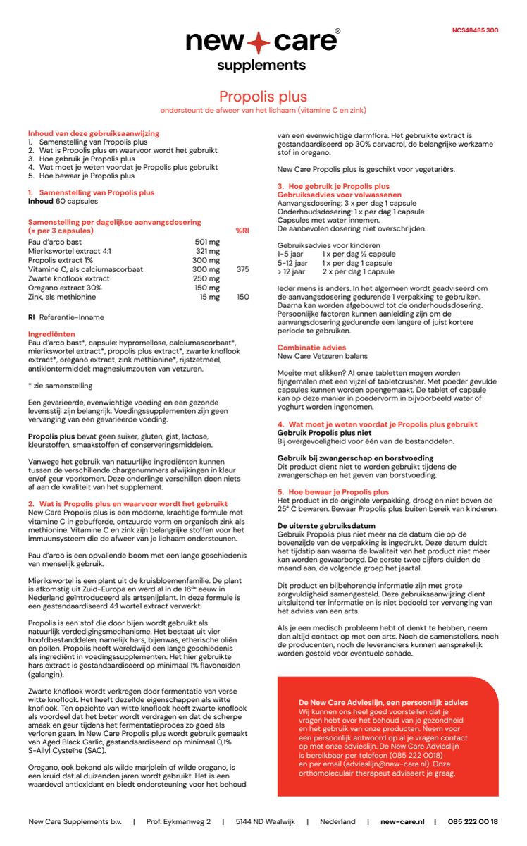 Propolis Plus Capsules afbeelding van document #1, instructions