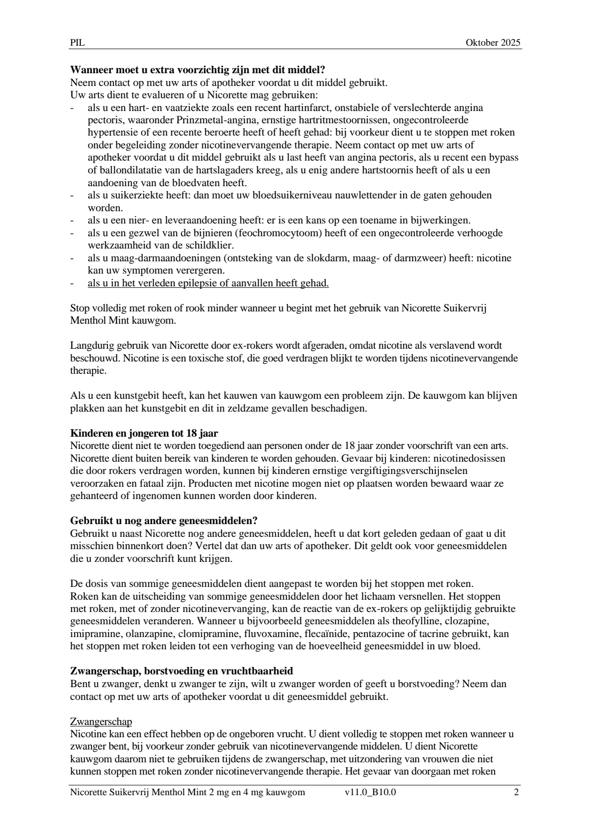 Suikervrij Kauwgom 2 mg Menthol Mint afbeelding van document #2, leaflet