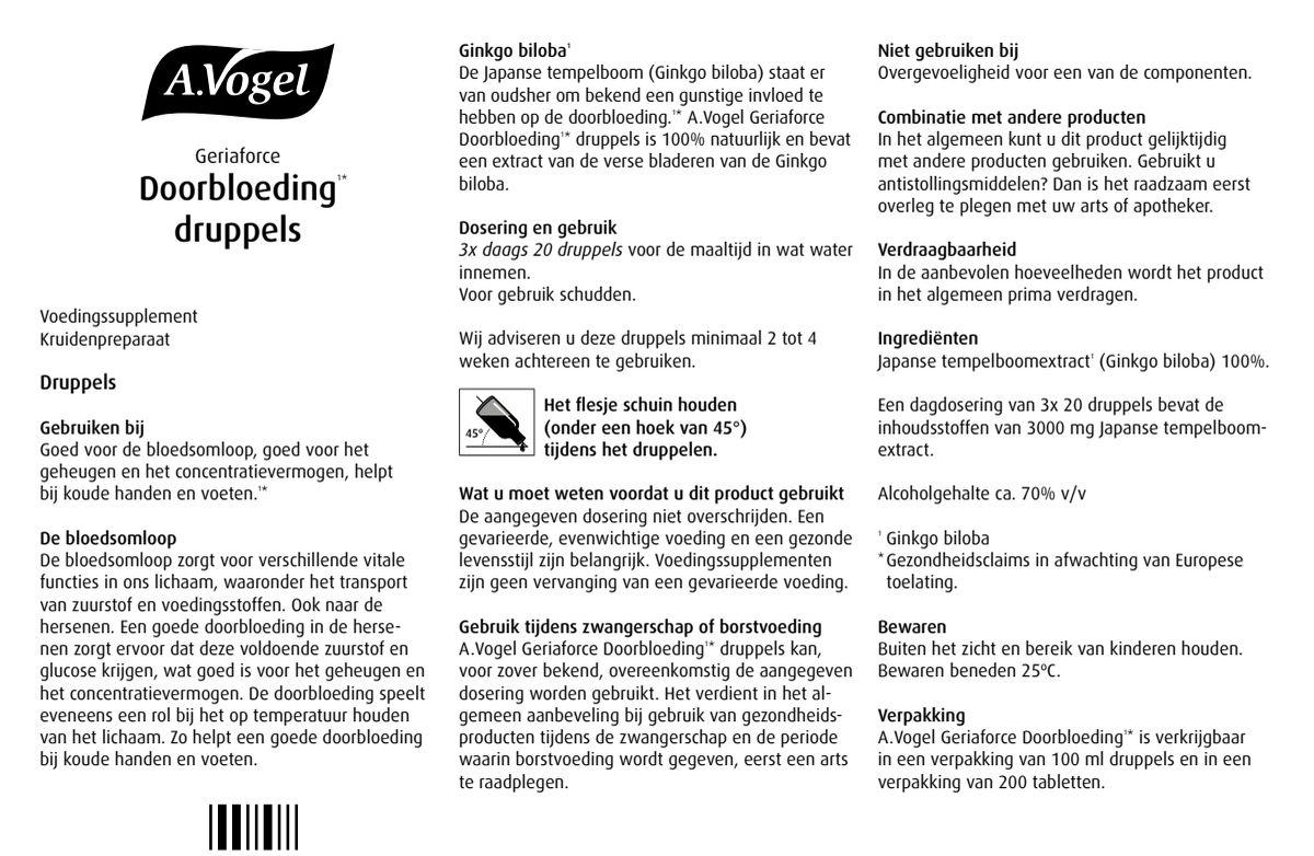 Geriaforce Doorbloeding* druppels afbeelding van document #1, instructions