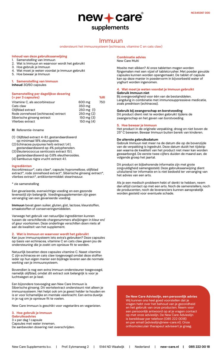 Immuun Capsules afbeelding van document #1, instructions