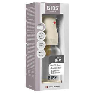 BIBS Glas Latex Slow Flow Babyfles 0+ Maanden Ivory 1ST