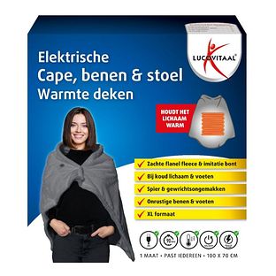 Lucovitaal Elektrische Cape, benen & stoel Wamte Deken 1ST Lucovitaal Elektrische Cape, benen & stoel Wamte Deken 1ST