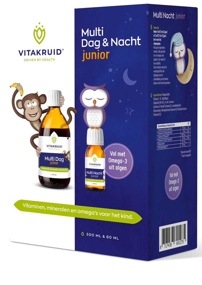 Vitakruid Multi Dag & Nacht Junior 100% Vegan 1ST