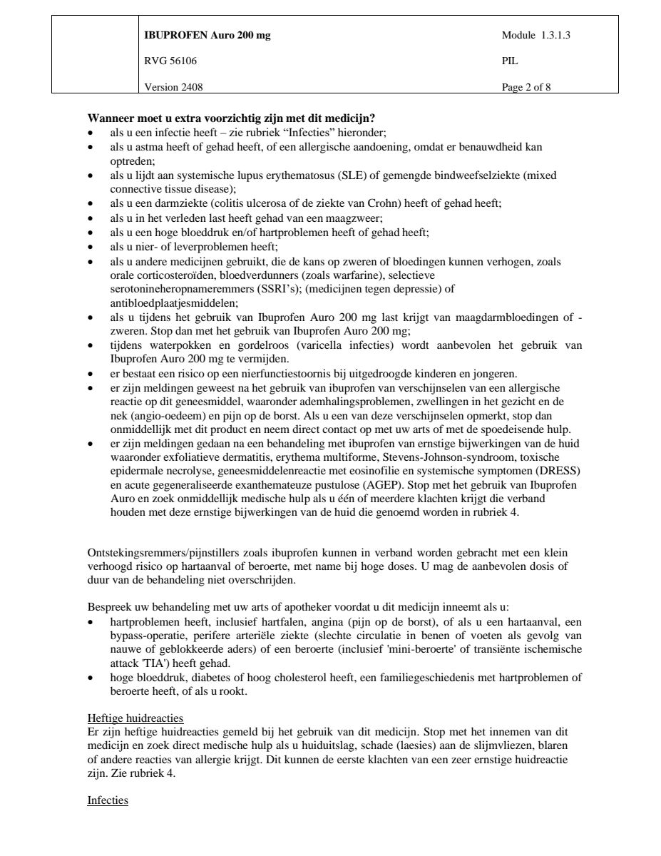 Ibuprofen 200mg afbeelding van document #2, leaflet
