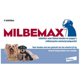 Milbemax Kleine hond & Puppy's Ontwormingsmiddel Tabletten 4TB Milbemax Kleine hond & Puppy's Ontwormingsmiddel Tabletten 4TB