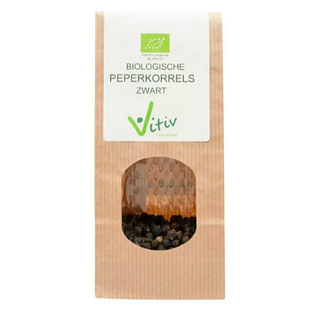 Vitiv Zwarte Peper Korrels Bio 250GR Vitiv Zwarte Peper Korrels Bio 250GR