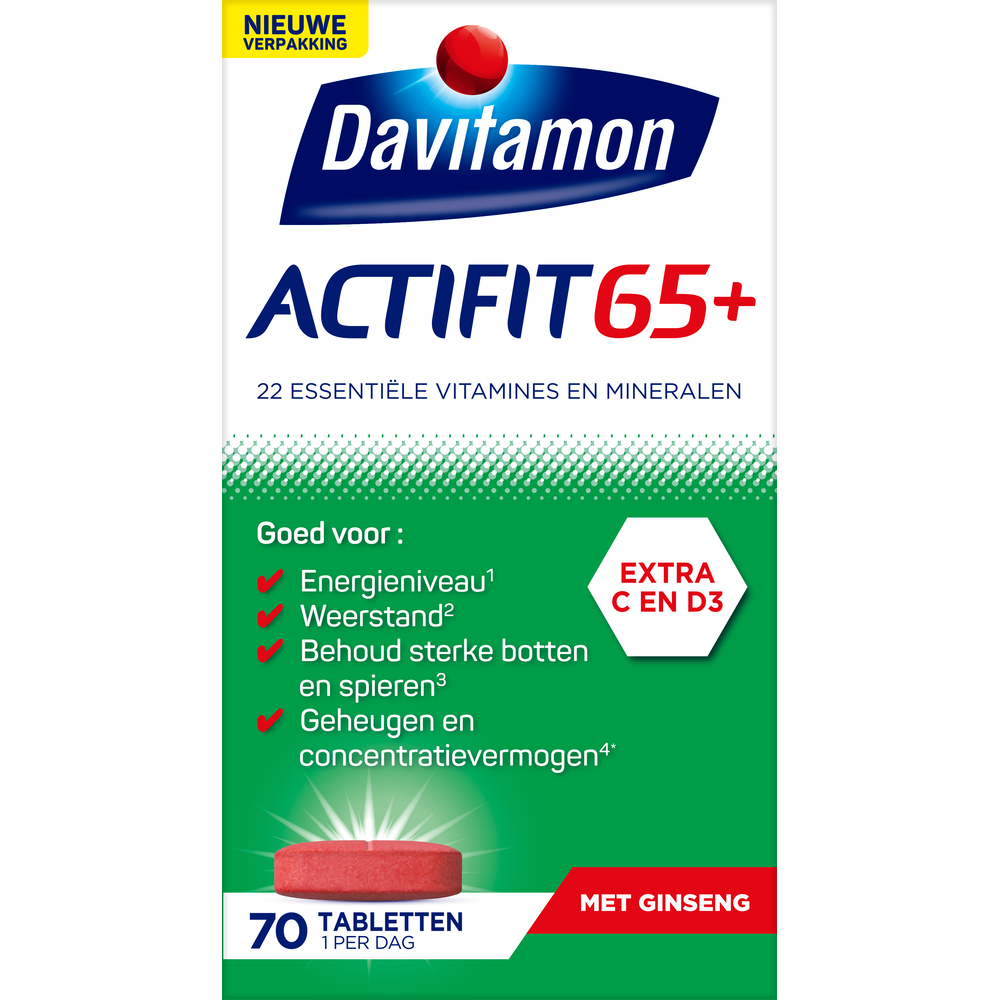 Davitamon Actifit 65 Plus Ginseng Tabletten