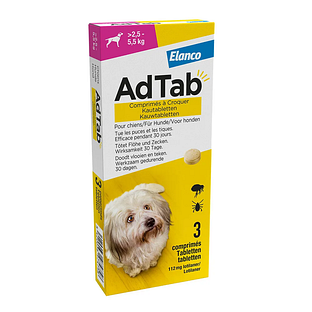 Advantage AdTab Hond 2,5 - 5,5 kg Kauwtabletten 3TB