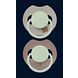 Difrax LOVI Fopspeen Dynamisch 6-18 m Prime Glow Ivory Blush 2ST fopspenen in het donker