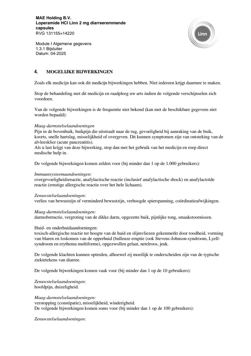 Loperamide Diarreeremmende Capsules afbeelding van document #7, leaflet