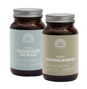 Mattisson HealthStyle Vegan Magnesium Tauraat en Ashwagandha Combi Set 2 Stuks