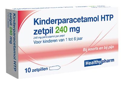Healthypharm Kinderparacetamol HTP Zetpil 240mg afbeelding