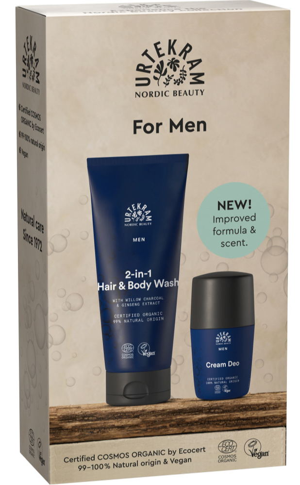 Urtekram For Men Hair & Body Wash - Cream Deo Giftset