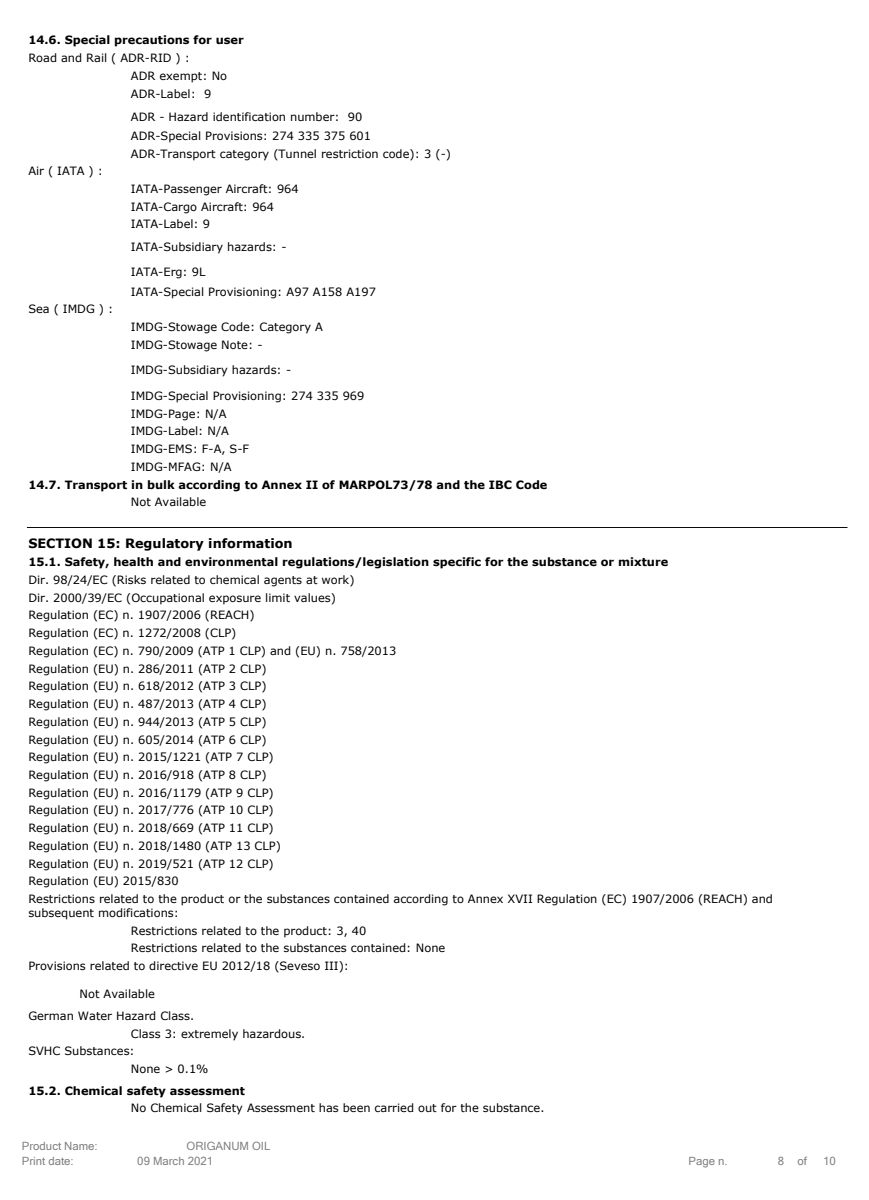 Essentiële Olie Oregano afbeelding van document #8, label