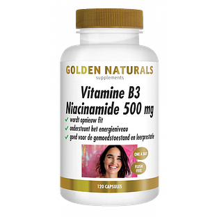 Golden Naturals Vitamine B3 Niacinamide 500 mg Capsules 120VCP