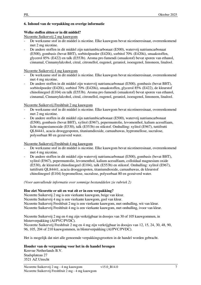Suikervrij 2mg Kauwgom afbeelding van document #7, leaflet