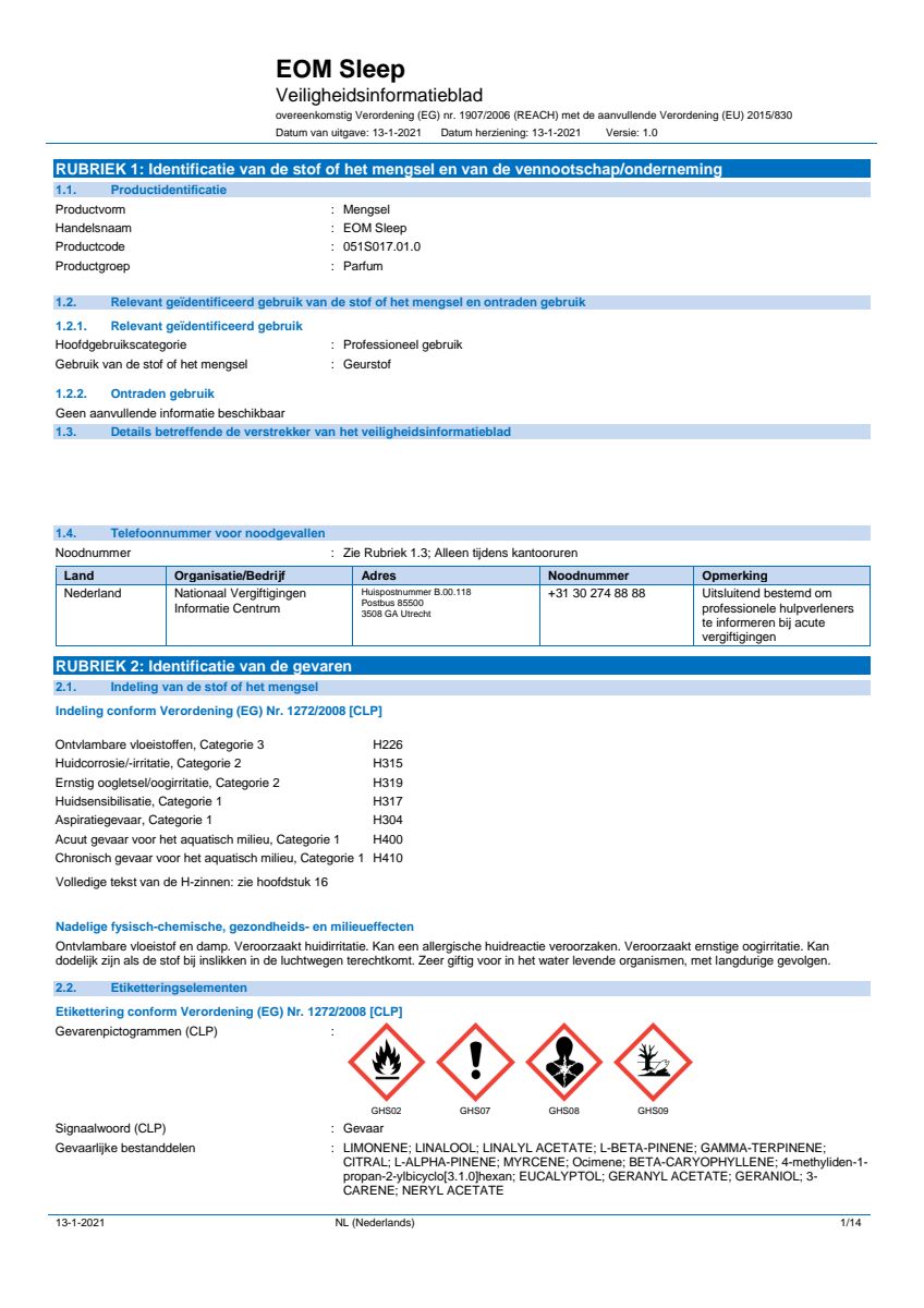 Essentiële Olie Sleep Well afbeelding van document #1, label