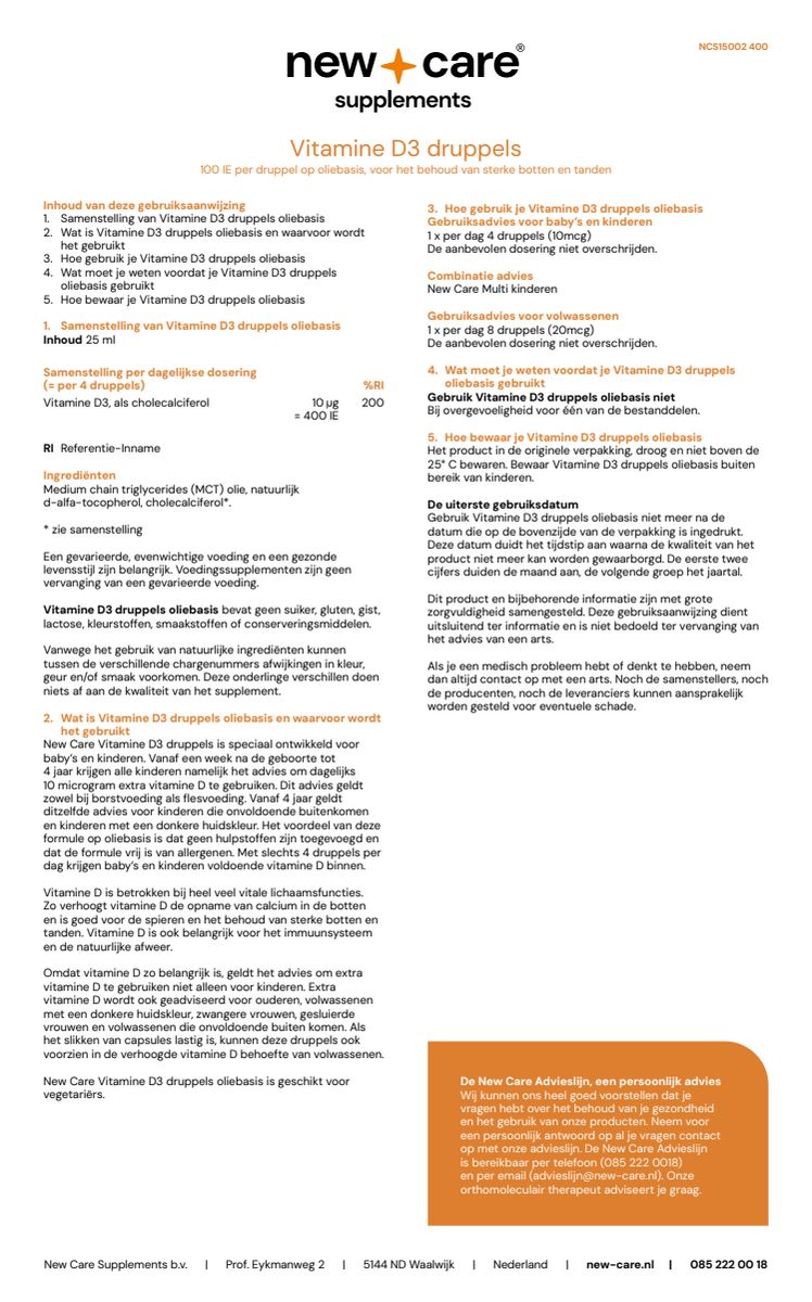 D3 Oliebasis Druppels afbeelding van document #1, instructions