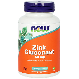 NOW Zink Gluconaat Tabletten 250TB