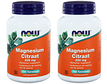 NOW Magnesium Citraat 200mg DUO Tabletten 2x100TB NOW Magnesium Citraat 200mg DUO Tabletten 2x100TB