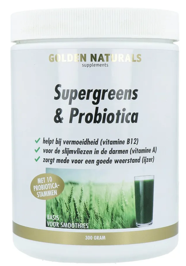 Golden Naturals Supergreens & Microbiotica Poeder 300GR