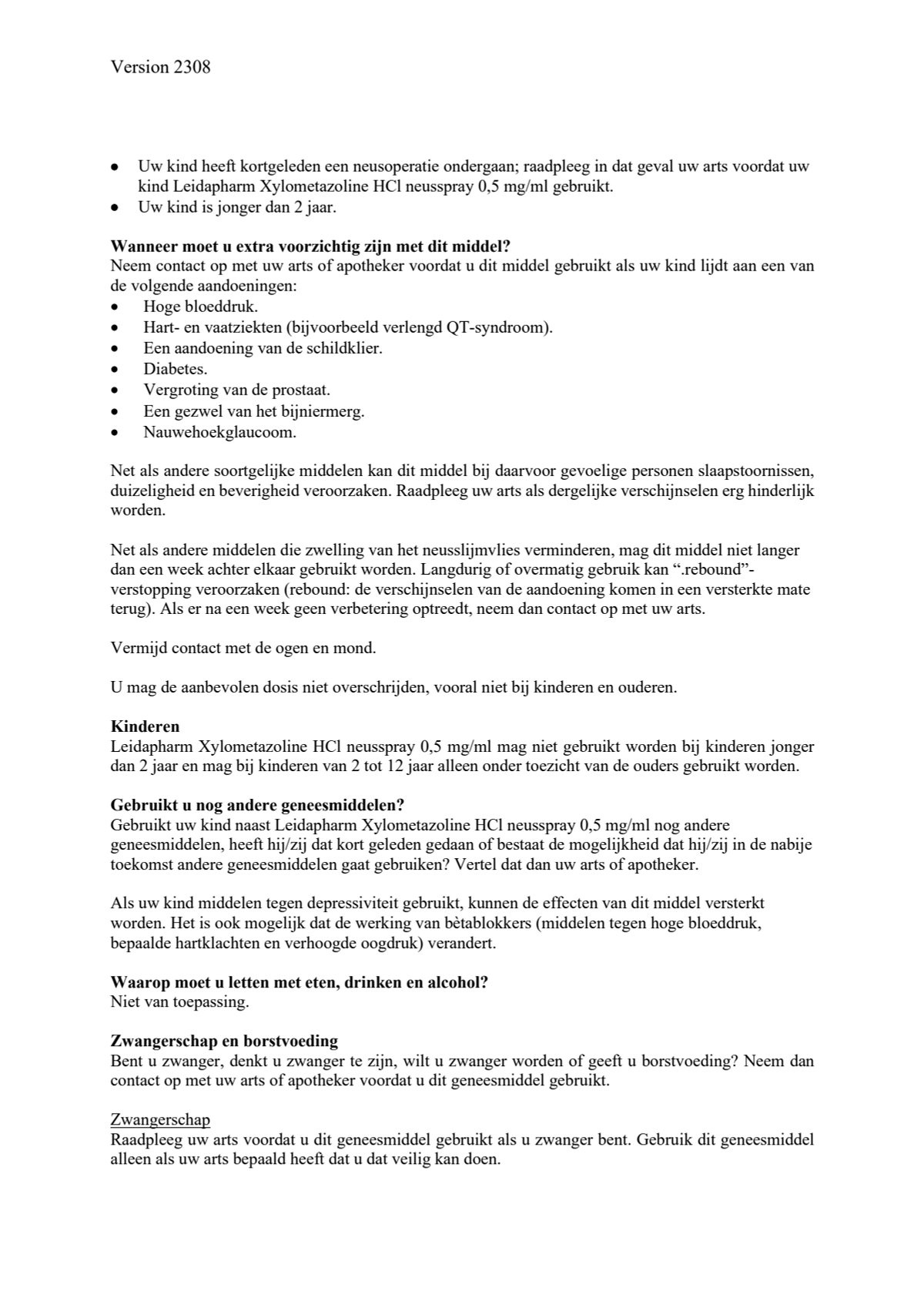 Xylometazoline HCl neusspray 0.5 mg/ml afbeelding van document #2, leaflet