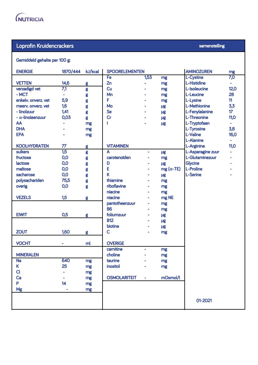 Loprofin Eiwitbeperkte Kruidencrackers afbeelding van document #1, info_folder