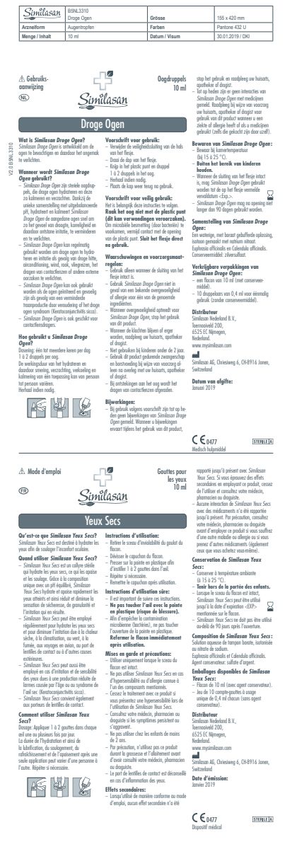 Droge Ogen Oogdruppels afbeelding van document #1, instructions