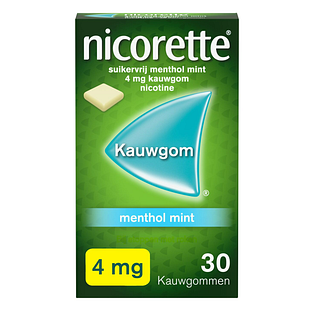 Nicorette Kauwgom 4mg Menthol Mint 30ST Nicorette Kauwgom 4mg Menthol Mint 30ST