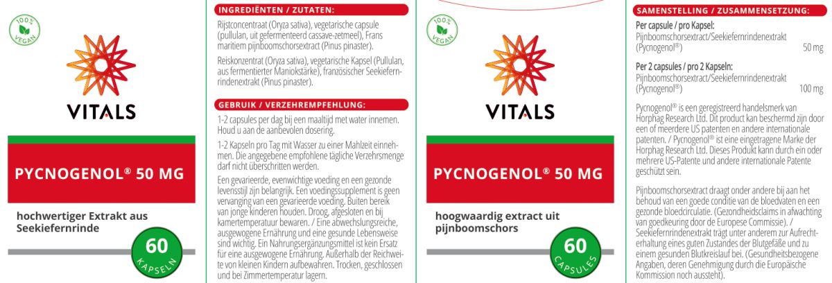 Pycnogenol Capsules afbeelding van document #1, label