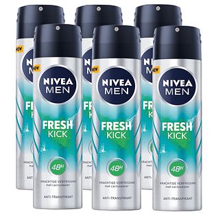 Nivea Men Fresh Kick Anti-Transpirant Spray Voordeelverpakking 6x150ML