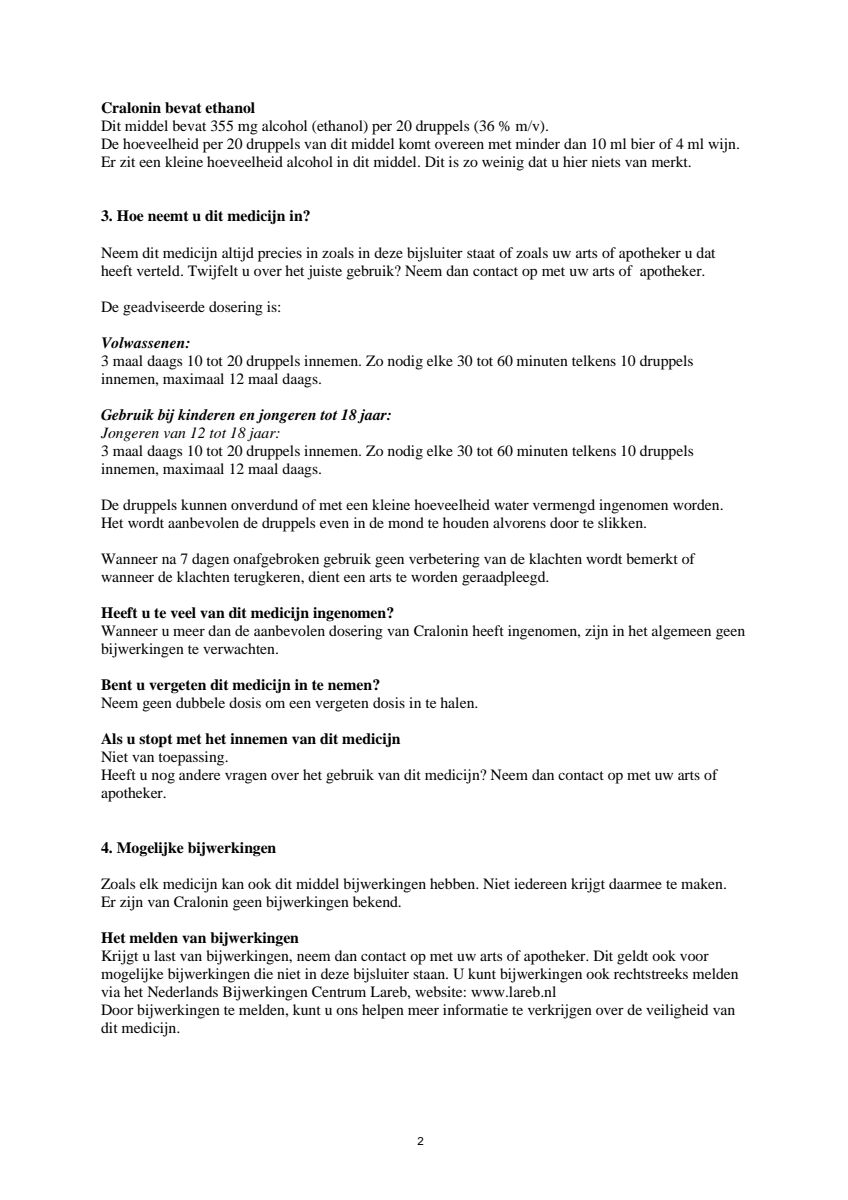 Cralonin afbeelding van document #2, leaflet