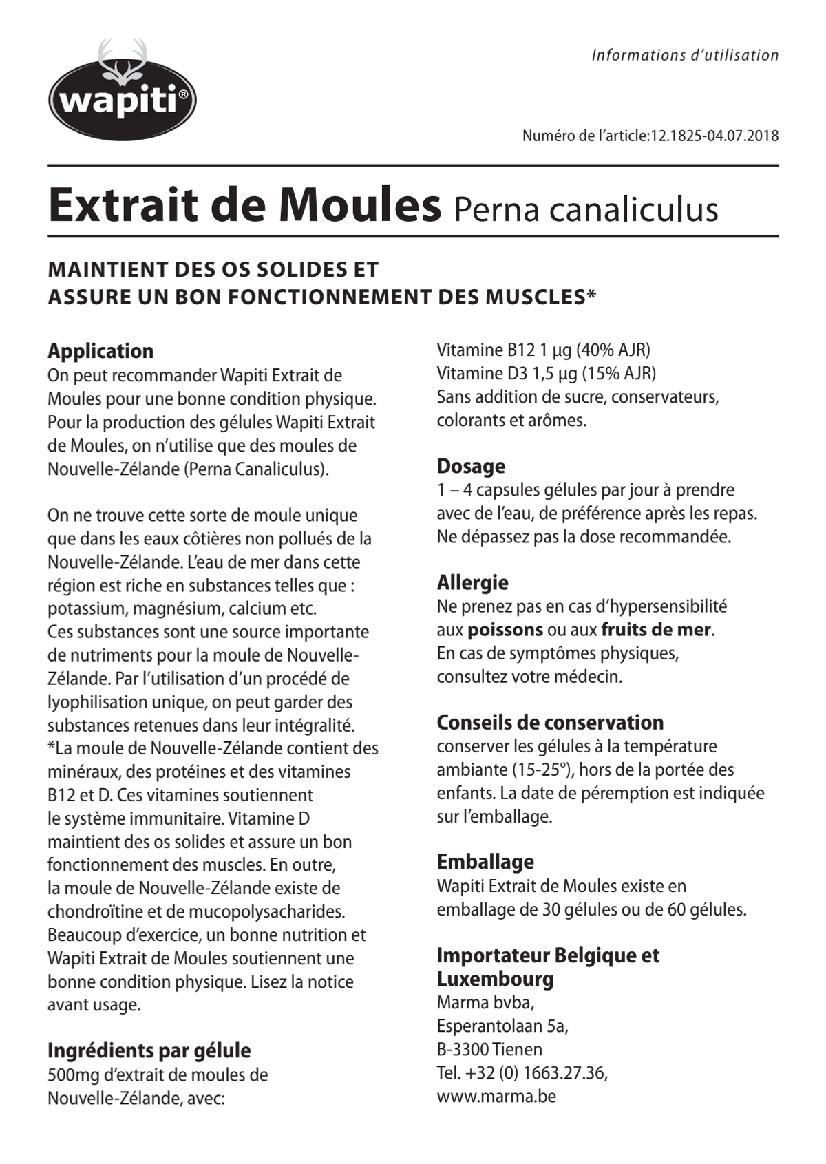 Mossel Extract Capsules afbeelding van document #2, instructions