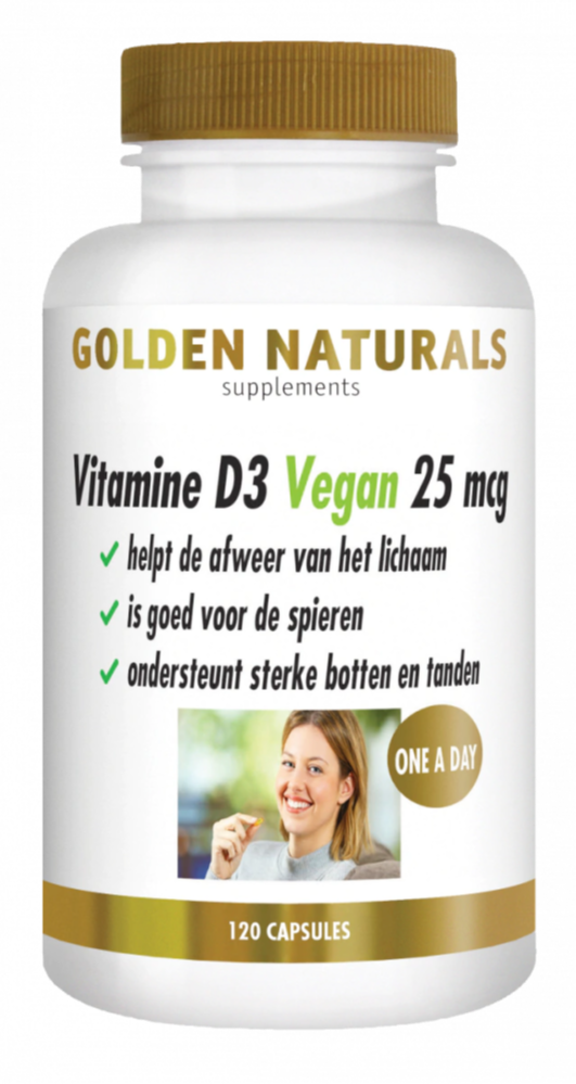 Golden Naturals Vitamine D3 Vegan 25mcg Capsules 120SG