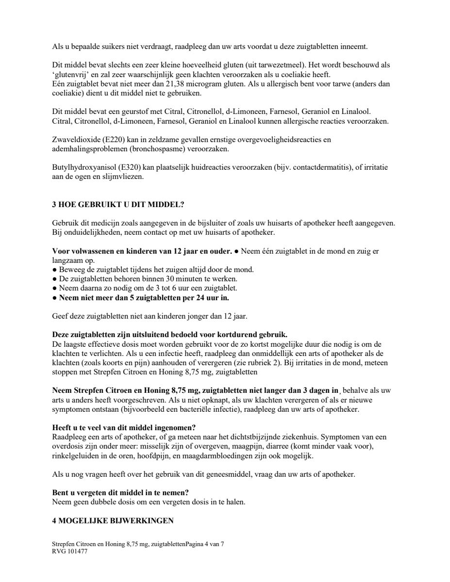 Citroen & Honing 8,75 MG Zuigtabletten afbeelding van document #4, leaflet