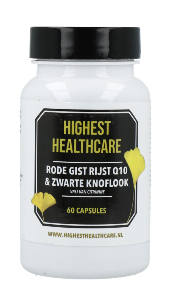 Highest Healthcare Rode Rijst Q10 & Zwarte Knoflook Capsules afbeelding