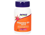 NOW Vitamine D3 400 IE Softgels 180SG