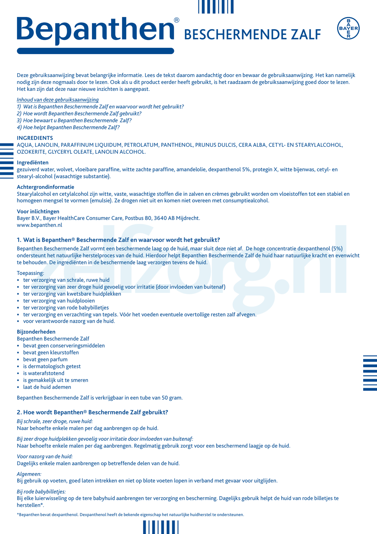 Beschermende Zalf afbeelding van document #1, instructions