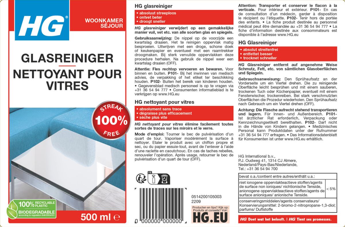 Woonkamer Glas & Spiegelreiniger afbeelding van document #1, label