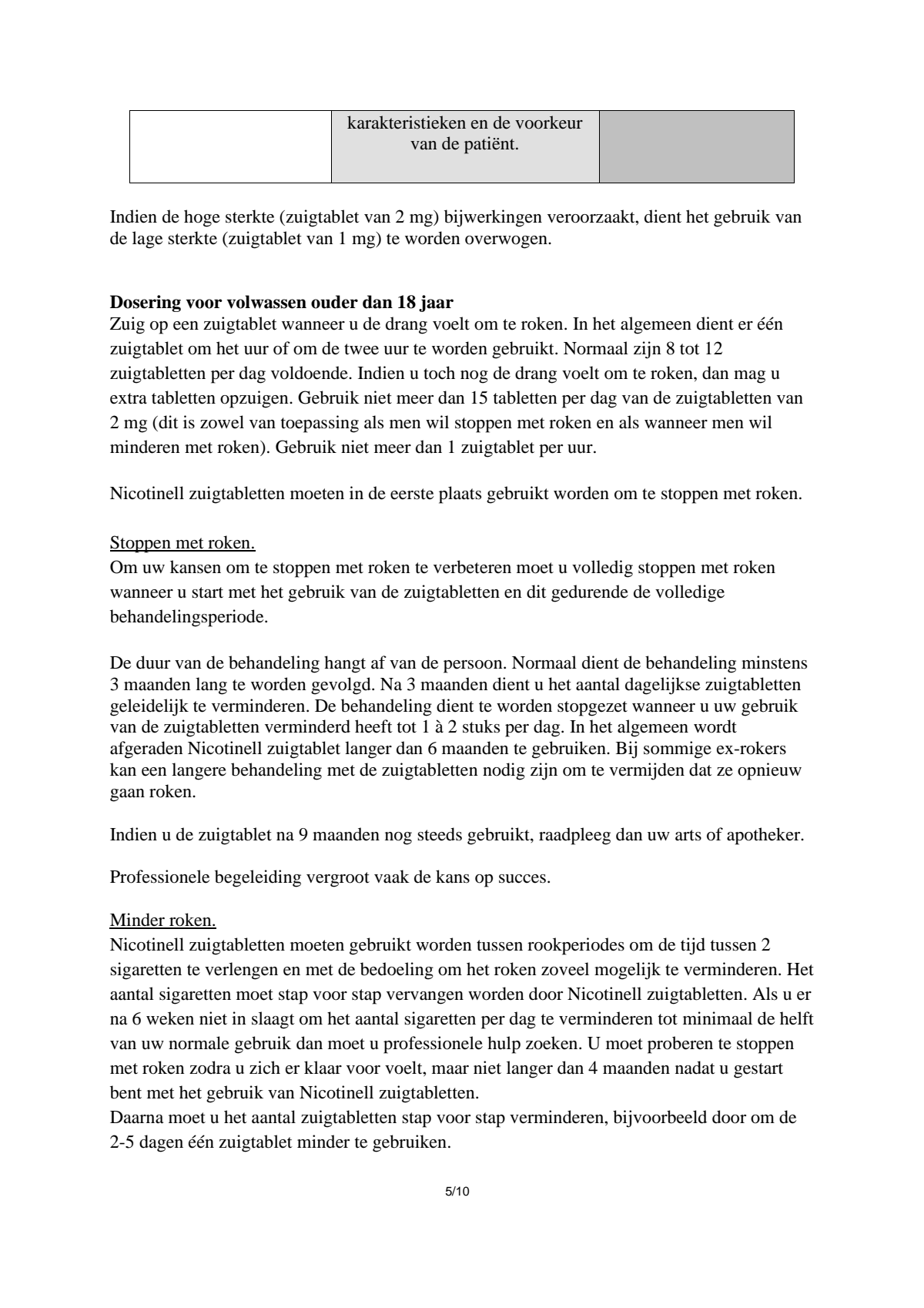 Zuigtablet Mint 2 mg - voor stoppen met roken afbeelding van document #5, leaflet