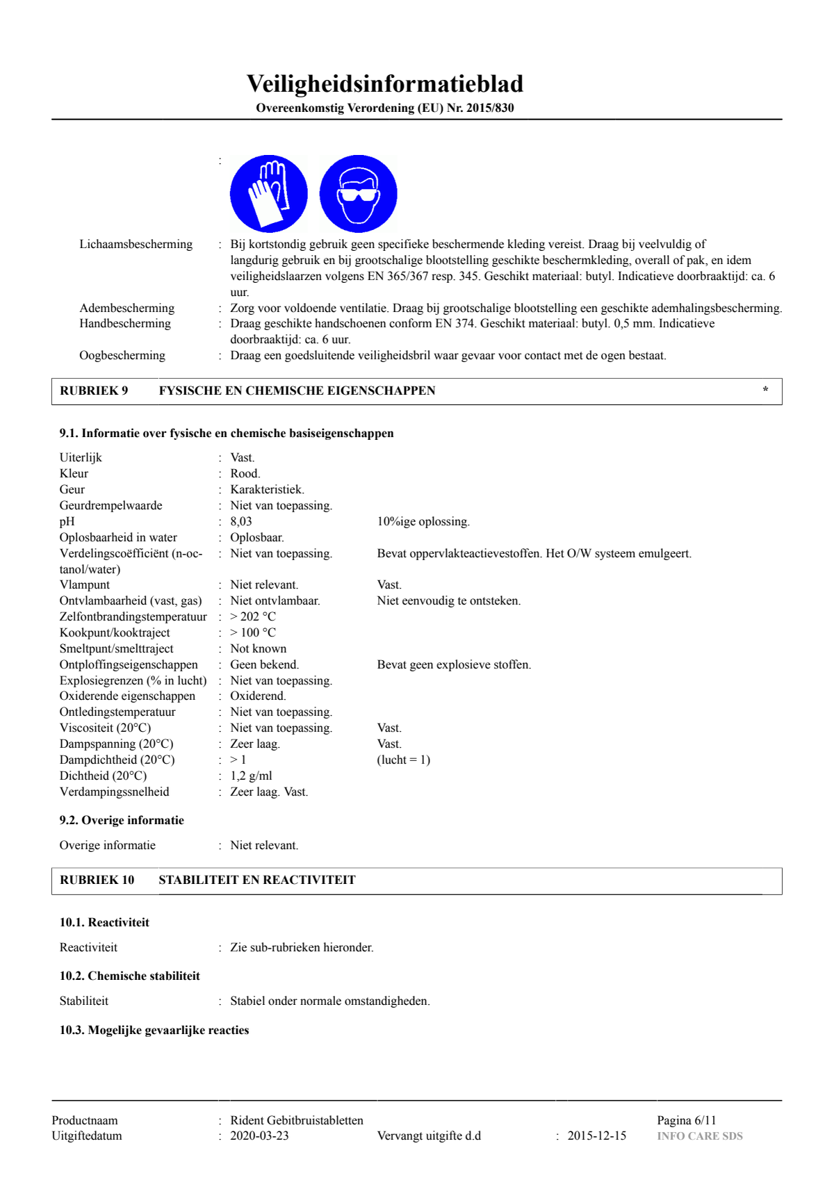 Gebitsbruistabletten Regular afbeelding van document #6, instructions