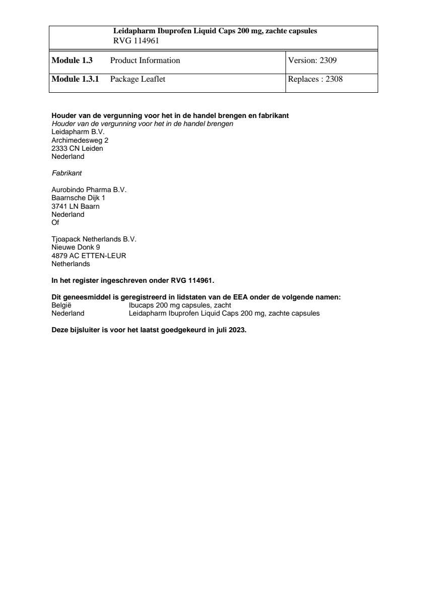 Ibuprofen 200mg Liquid Capsules afbeelding van document #11, leaflet