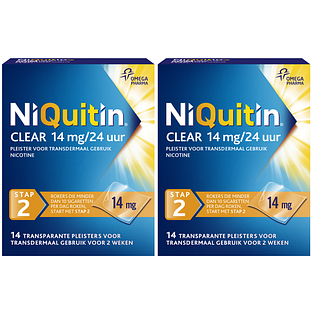 Niquitin Clear Pleisters 14mg Stap 2 Duoverpakking 2x14ST
