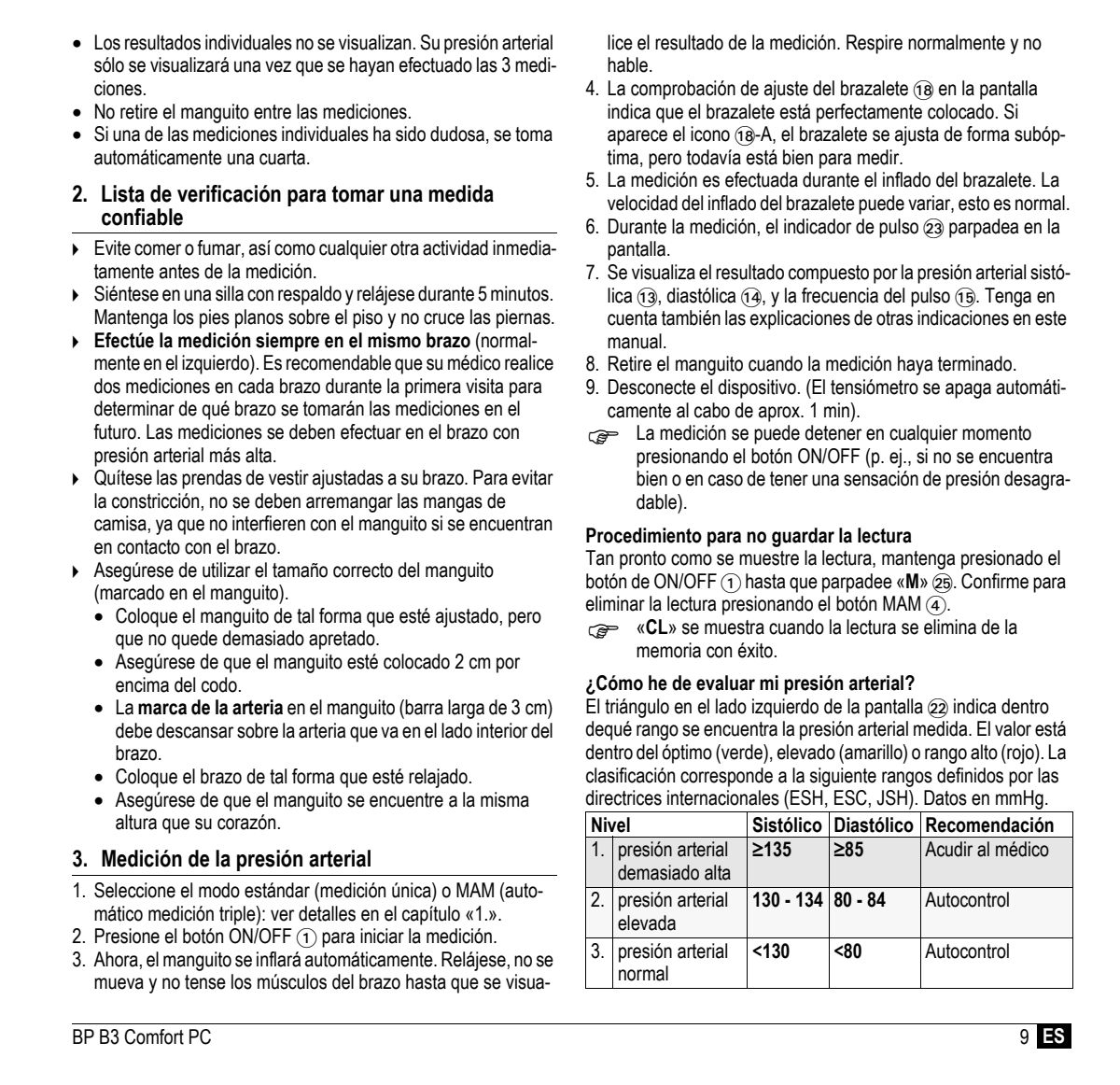 Microlife BP Bloeddrukmeter B3 Comfort PC afbeelding van document #11, instructions