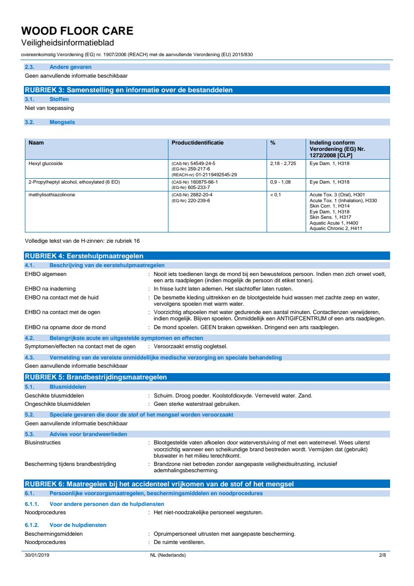 Wood Care Hout Reiniger afbeelding van document #2, info_folder