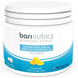 Metagenics Barinutrics Calciumcitraat Kauwtabletten 90TB