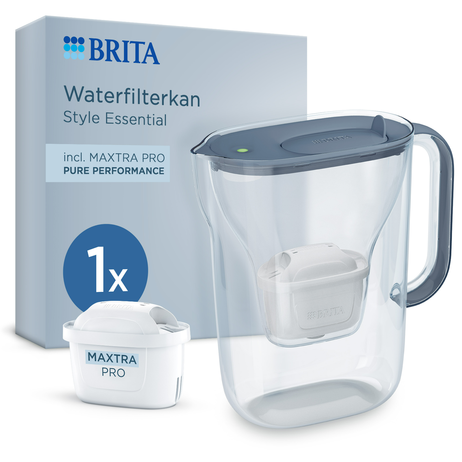 Brita Waterfilterkan Style Essential Cool Stone Blue afbeelding 1