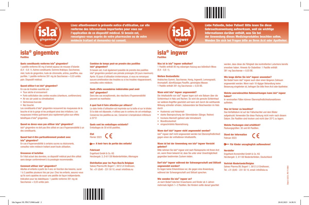 Gember Keelpastilles - bij kriebelhoest en kortdurende heesheid afbeelding van document #2, instructions